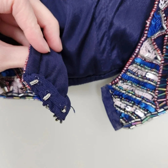 Primavera Prom Dress Size 10 NWT 2-Piece Beaded Style 1594 Midnight Couture - Picture 15 of 16